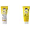 Chicco Set Protezione Solare da Viaggio, Crema Solare SPF50+ 75ML e Crema Solare Minerale SPF50+ 75ML, per la Pelle Sensibile del Bambino, Resistente all'Acqua, 0 Mesi+