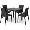 Set tavolo e sedie da giardino rattan color antracite