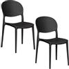 Sedia con schienale ovale di colore Nero - 2 Sedie