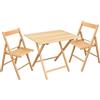 Set tavolo e sedie da giardino pieghevole in legno di faggio