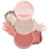 Boobeen Polvere di Fard ed Evidenziatore, Palette di Fard ed Evidenziatori Naturali sfumabili, Arrossire Impermeabile per Guance, Blush Rosa per un Finish Shimmer o Opaco