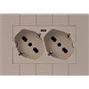 FANTON 421000-61 Multipresa universale da incasso OPERA/LNW doppia presa bipasso italo/tedesca 2P+T 16A 1 presa USB-C 5V 3A precablata per scatola a 3 moduli + adattatore USB C/A