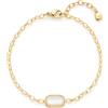 JEWELS BY LEONARDO Bracciale Tally - Bracciale in acciaio inox dorato - Catena larga con aria - maglie ovali ed elemento in madreperla - 18-21 cm di lunghezza - Gioielli regalo per donne - 024979