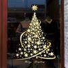 Cityhermit Adesivi per finestre con albero di Natale per vetro, albero di Natale dorato, adesivi statici, fai da te, parete, finestra, porta, vetrina, decalcomania adesiva (1 confezione)