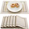 Aoztio Tovagliette Americane Lavabili Set di 6, 30x45 cm, Caffè