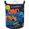 Clastyle Cesto Portabiancheria Boho Dinosauro Cestino Portaoggetti Palma Cesta Biancheria Genitori per Organizzare Giocattoli Vestiti, Scheletro, 36x45 cm
