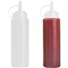 JUHONNZ Bottiglia Squeeze per Olio con Dosatore, 2 Pezzi 250ml Biberon Cucina in Plastica per Condimenti & Salse & Ketchup & Senape & Pittura Artistica, Dispenser Olive Oliera con Tappo | Contenitore Multiuso