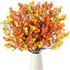 UXORSN 10 Fasci Fiori Finti Autunnali Gipsofila Fiori Artificiali Fiori Secchi Addobbi Autunno Finte Fiori Decorativi per Decorazioni Autunnali Casa Giardino Feste Vasi (Giallo e Arancione)
