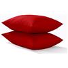 Sapphire Collection Lenzuola con Angoli, 300 Fili, 100% Cotone Egiziano, Tutte le Misure, Red, Pair of Pillowcase