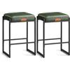 VASAGLE EKHO Collezione - Sgabelli Cucina, Set da 2 Sgabelli da Bar, PU con Cuciture, Moderno di Metà Secolo, Altezza 66 cm, Sala da Pranzo, Facile da Montare, Verde Foresta LBC086C01