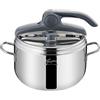 Lagostina Irradial Control Pentola A Pressione 5 L In Acciaio Inox 18/10 Ã˜ 22 Cm, Pentola Induzione E Gas, Coperchio Con Apertura Facilitata, Fondo Irradial Plus Triplo Strato