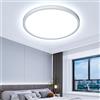 OTREN Plafoniera LED Soffitto 40CM, Lampada Bagno Moderna Rotondo, 6500K Lampadario Luce per Soggiorno, Camera da Letto, Cucina, Ufficio, Balcone, IP44, Bianco Freddo