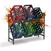 Relaxdays Scaffale Porta Casse Acqua, 80x104x32 cm, Scaffalatura per 6 Cassette di Bevande, Max. 300 kg, Acciaio, Nero