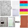 Tunejoy Raccoglitore di Bilancio A6 Binder per Notebook in Pelle PU con 12 Buste a Cerniera, 12 Fogli di Bilancio e Etichetta Adesiva per Viaggiare, Uso quotidiano Grigio