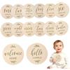 Noenaeni 7 carte in legno per bambini, double face, per registrazione da 0 a 12 mesi | Milestone Baby Cards, Baby Monthly Cards, Baby Milestone Signs, New Genents Gift Set