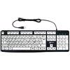 Geemarc - Tastiera alfanumerica cablata con caratteri grandi neri su ampi tasti bianchi, contrasto elevato, compatibile con Windows XP, Vista, 7, 8, 10, AZERTY
