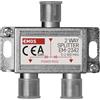 EMOS Distributore antenna a 2 vie A-Class - splitter a 2 vie con presa F - completamente schermato 3,7 dB - frequenza 5 - 2400 MHz - 1 ingresso/2 uscite - TV distributore con passaggio DC