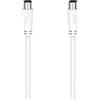 Hama cavo antenna da 90 DB (antenna, presa antenna, coassiale, TV, cavo, 0,75 m) bianco