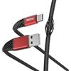 Hama Cavo USB-C Extreme (Cavo di ricarica USB-C - USB-A 2.0, 480 Mbit/s, 1.5 m, guaina intrecciata in nylon, per PC, Macbook, Tablet, Smartphone, Power Pack, altoparlante, gamepad) nero/rosso