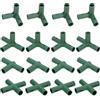 M METERXITY 16pz 19mm Connettori per Costruzione Telaio Serra, 4 Tipi Raccordi per Tubi per Pergola/Vela Parasole/Giardinaggio Pali Piante, Accessori per Serre [Verde]