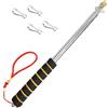 Qiuboluny Asta telescopica portatile con clip, asta per bandiera portatile, leggera, estensibile, in acciaio inox, per insegnanti, con impugnatura antiscivolo (3 giallo oro)