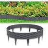 Froadp 100cm Bordo del Giardino di Vimini in PP, Recinzioni di Plastica Flessibili dell'aiuola, DIY Bordatura del Prato Inglese, Recinto Palizzate Curvo e Rotondo Set (5 Pezzi, Antracite)