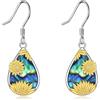 YFN Orecchini a forma di girasole da donna, in argento Sterling e oro, gioielli per la mamma, Argento sterling, Nessuna pietra preziosa