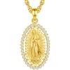 EUDORA Harmony Ball Collana in Argento Sterling Placcato Oro 18K Della Virgen de Guadalupe Vergine Maria Collana per Donne, Medaglia Miracolosa Madonna di Guadalupe Ciondolo Gioielli Madre Maria, 22'