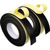 Blausky Nastro adesivo in gommapiuma, per porte, finestre, collisioni, per porte, finestre, correnti d'aria, anti-collisione, colore nero, 4 mm x 70 mm