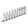 CPROSP 9 Pezzi Set di Dadi a Brugola 1/2,4 5 6 7 8 10 12 14 16 mm, Esagono Esterno 1/2 Pollici con Guida in Metallo, Esagonale, Chiave a Bussola per Chiavi a Percussione
