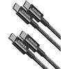 Anker Cavo USB Type-C in Nylon, 60W Cavo di Ricarica per iPhone 16/16 Pro/16 Plus/15/16 ProMax, iPad Air/Mini/Pro/ 2024, MacBook Pro 2024, Samsung Galaxy S23, Switch(1m, Nero)
