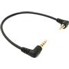 System-S Cavo audio 15 cm 2,5 mm jack maschio a 3,5 mm maschio angolare AUX adattatore nero