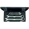 GEDORE Chiave Combinata a Cricchetto, Set di 5 Pezzi, Reversibile, 8-19 mm, Inclinata, Chiave a Cricchetto Combinata, Set di 7 UR-005