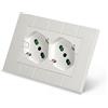 FANTON 42100-59 Multipresa universale da incasso OPERA/LNW doppia presa bipasso italo/tedesca 2P+T 16A precablata per scatola a 3 moduli