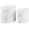 AC Design Furniture Rico-Set di 2 tavolini ovali salvaspazio, 48 x 40 x 40 x 33 cm P, Legno ingegnerizzato, Bianco, H: 40 x B: 33 x T: 48 cm
