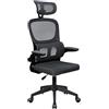 Mars Gaming MGC-ERGOPRO, Sedia Ergonomica Professionale, Supporto Lombare Attivo, Rete Traspirante, Altezza Regolabile 120-130cm, Braccioli Ribaltabili, Poggiatesta Regolabile, Sedia Ufficio, Nero
