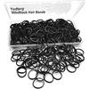 Yedtreg 500 elastici neri per capelli, piccoli, con scatola, morbidi mini elastici per capelli, per donne, bambini, trecce, barba, ecc