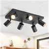 ZMH Plafoniera LED Nera Faretto da soffitto: Faretti GU10 da soffitto 6 lampadine, Faretti da soffitto orientabili a 330°, Faretto da parete industriale, Lampada da ingresso, Senza lampadina
