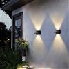 JZCDR Applique da Parete Solare da Esterno 2 Pezzi Lampada da Parete Up Down Impermeabile Faretto LED da Esterno Solare Decorative Luci Solari Esterno per Giardino Patio Recinzione