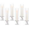 Inweder Portacandele in Vetro Hurricane Pilaster: 6 per Feste di Nozze, Cilindrici per Natale, Conico Trasparente con Vetro Aperto da 25 cm, per Decorazioni