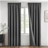MIULEE Tende Oscuranti per Interni con Fettuccia L 140 x A 280 cm, Tenda Grigio Soggiorno Moderne 2 pezzi, Tenda per Finestra Termica Isolante,Tende Oscurante Finestra Camera da Letto Salotto