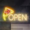 HFHungkeong Pannello neon in acrilico aperto per pizzeria, negozio, cucina, forno, decorazione per feste, regali per gli amanti della pizza, 40 x 20 cm