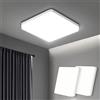 Kambo Lampada da Soffitto LED Luce Quadrata 48W Plafoniera Moderno Bianco Freddo 6500K 4320LM Plafoniera Soffitto Bagno Cucina Camera da letto Sala Ufficio Cantina, 2 pz