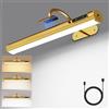 Yinglap Luce LED specchio bagno senza fili, 4000mAh applique ricaricabile usb con telecomando e calamita, lampada parete batteria senza fili per quadro, muro, trucco, specchio bagno
