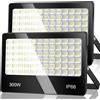ANNIFUNLY Faretto LED da Esterno 2 Pezzi, 300W 30000LM Faro LED 6500K Bianca Fredda, IP66 Impermeabile Faretti LED Esterno per Garage Cortile Giardino Terrazza