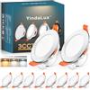 YindaLux Faretti Led da Incasso per Cartongesso, 5W 550LM IP44 Faretti LED Soffitto Dimmerabile, 3000K 4000K 6000K Regolabile Faretti da Incasso 230V Diametro Foro Ø65-75mm, Cromo, Set di 10