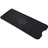 XIAOMAOMAO 100 x 40 cm Tappeto antiscivolo doccia, in PVC di gomma naturale con ventosa, tappetino da bagno extra lungo, per macchina da doccia, lavabile (nero)