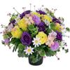Memobloom Fiori Finti con Cimitero Vaso: Viola Giallo Rose Artificiali in Vasi per Cimiteri Lapidi Esterno Decorazioni - Rosa Finte Mazzo Fiori di Seta Lapide Tomba Addobbi
