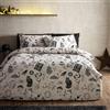 Catherine Lansfield Enchanted Witchcraft - Set copripiumino singolo reversibile con federa, nero/naturale