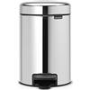 Brabantia Pedal Bin Newicon Pattumiera a Pedale, Secchio Interno in Plastica, Inox Lucido, 3 lt